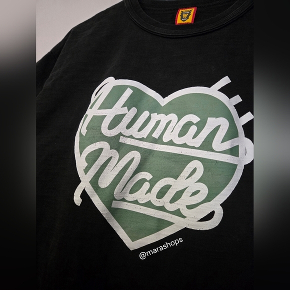 Human Made Heart Logo T-Shirt Black - Picture 3 of 13